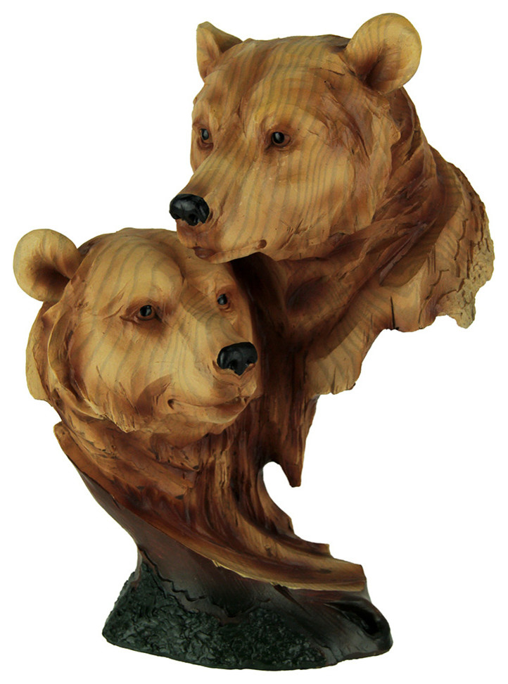 Everspring Carved Wood Look TIGER BUST Resin Sculpture//Statue