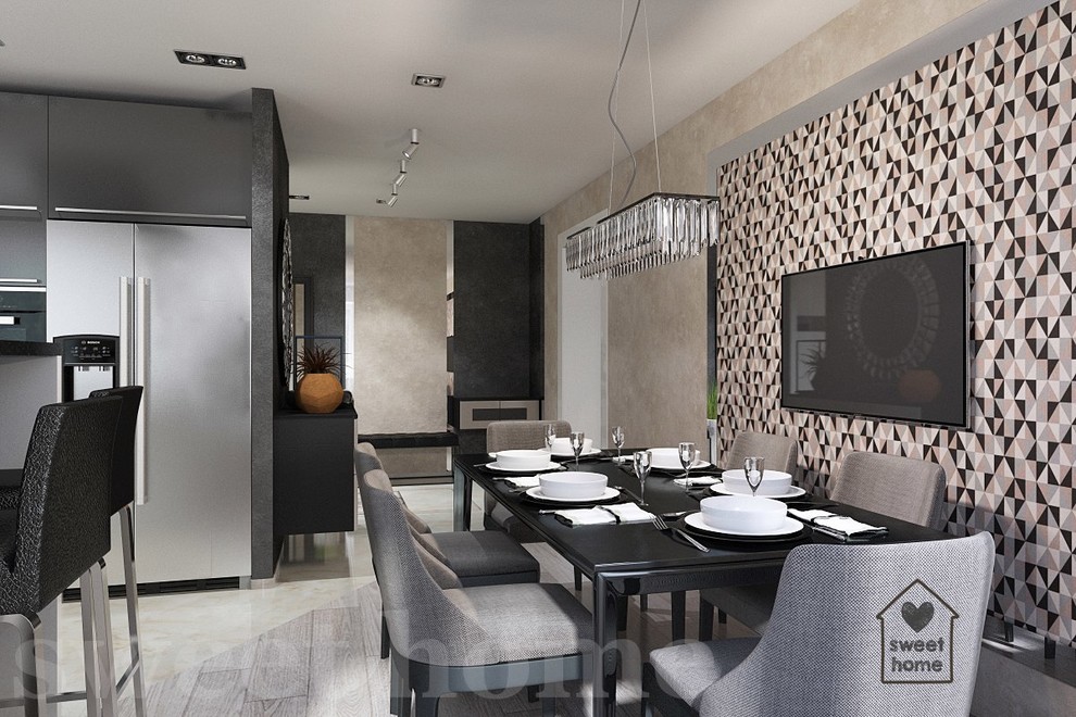 минимализм, две совмещенные квартиры