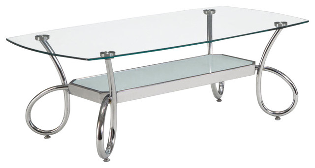 Gl And Chrome Coffee Table Drinker Global Furniture Usa 559c Rectangular Clear Gl Coffee Table With Chrome Legs
