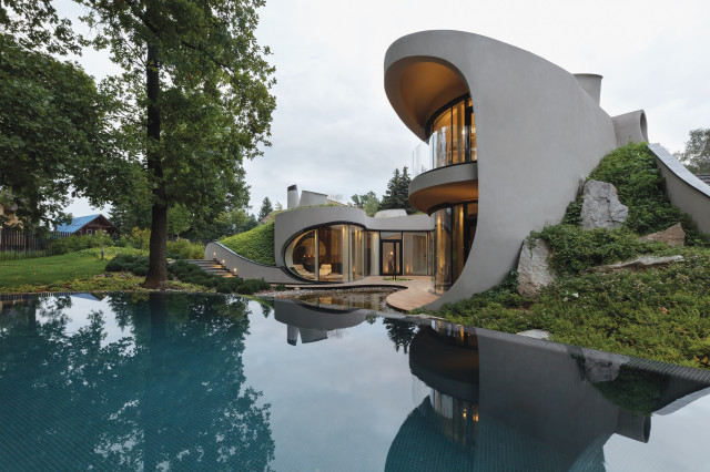 Бионический дом moderno-fachada