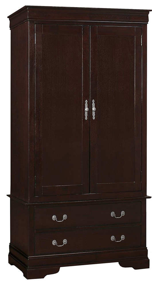 Contemporary Armoire, 2 Drawers and 2 Door With Inner Hanging