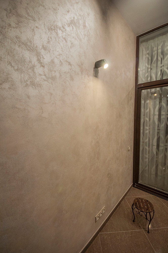 Частная квартира- отделка "Итальянская декоративная краска с эффектом песчаника"