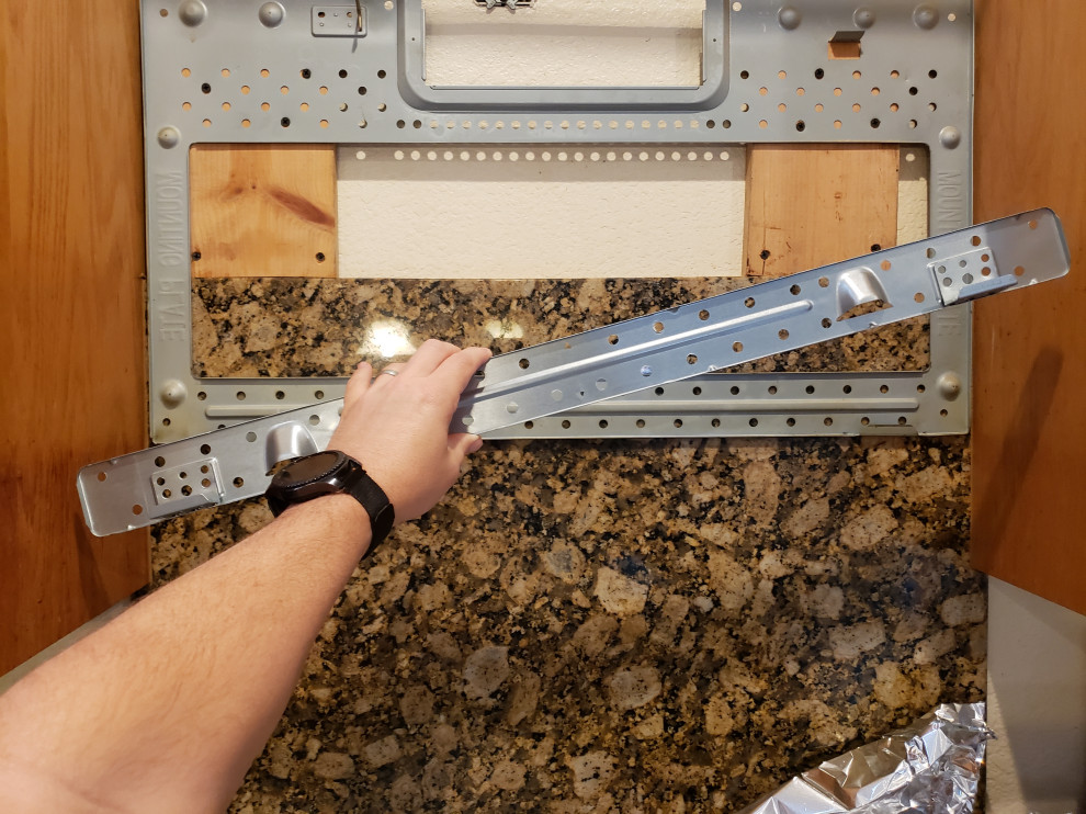 Microwave Install / Granite Backsplash / Seeking Advice