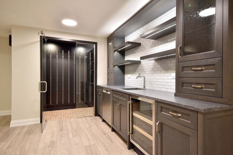 Inspiration for a transitional wine cellar remodel in Chicago