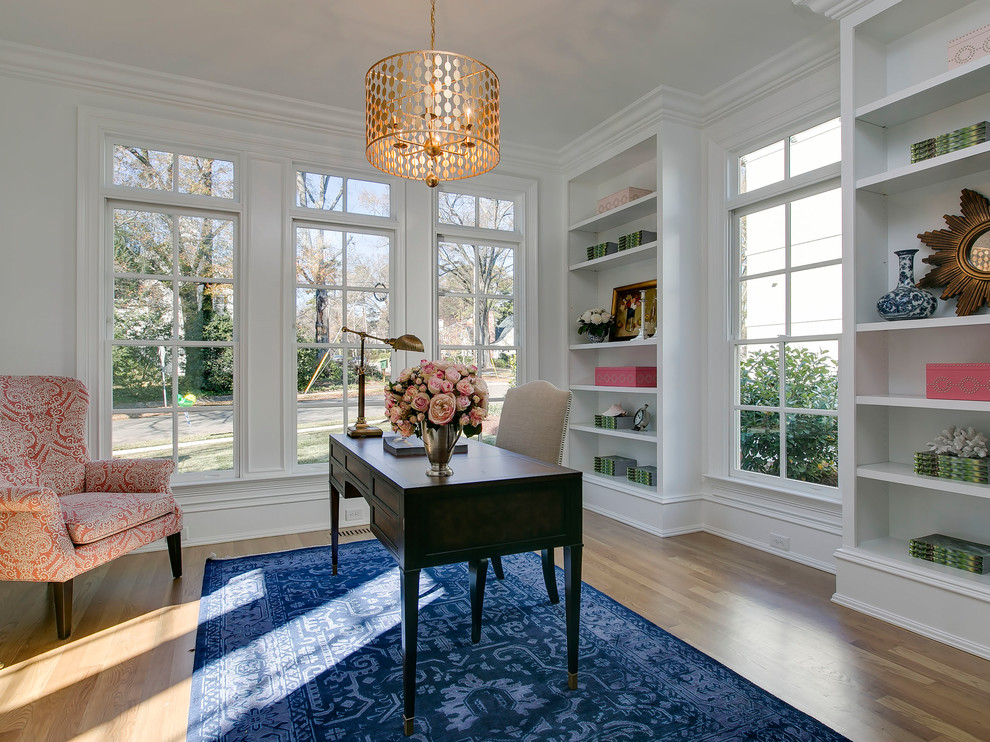 This is an example of a transitional home office in Raleigh.