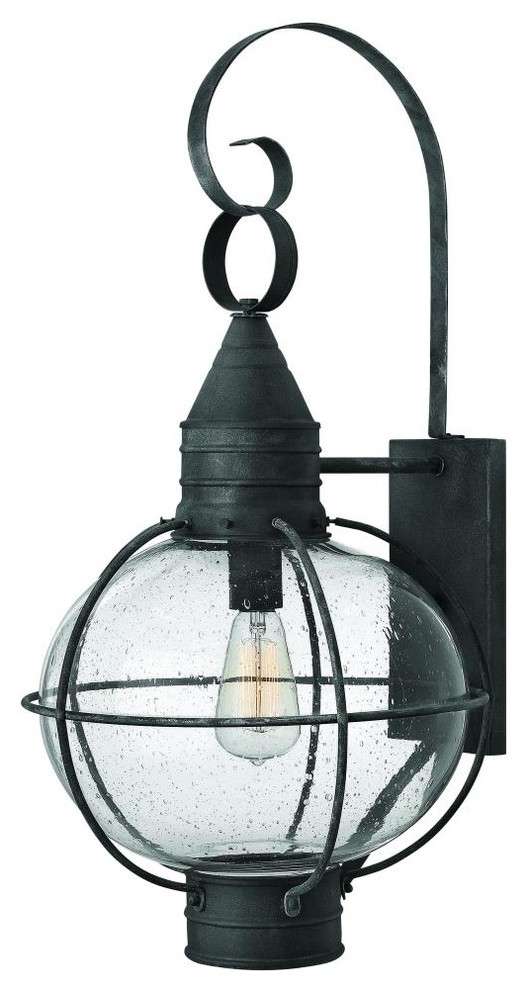 Outdoor Cape Cod 1Light, Aged Zinc Beach Style Outdoor Wall Lights