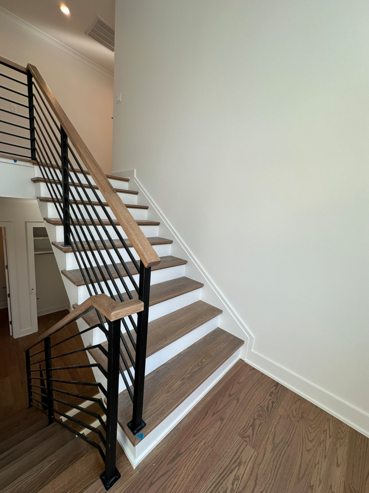Metal railings with wood top