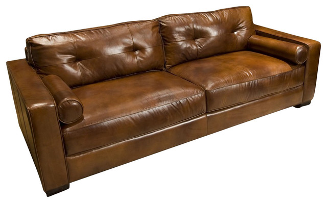 Silver Coast Company Brown Leather Sofa Reviews Houzz