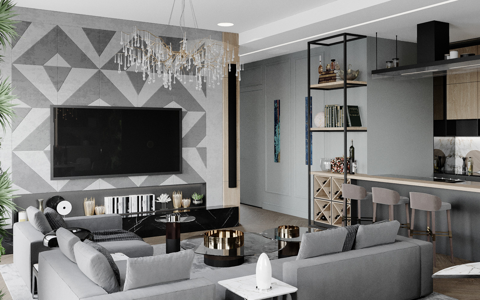 Интерьер 4-х комнатной квартиры в современном стиле. г. Москва