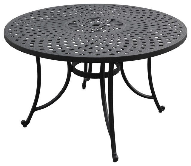 Sedona Cast Aluminum Dining Table Charcoal Black Finish Sedona Cast Aluminum Dining Table Charcoal Black Finish Traditional Outdoor Tables By Crosley