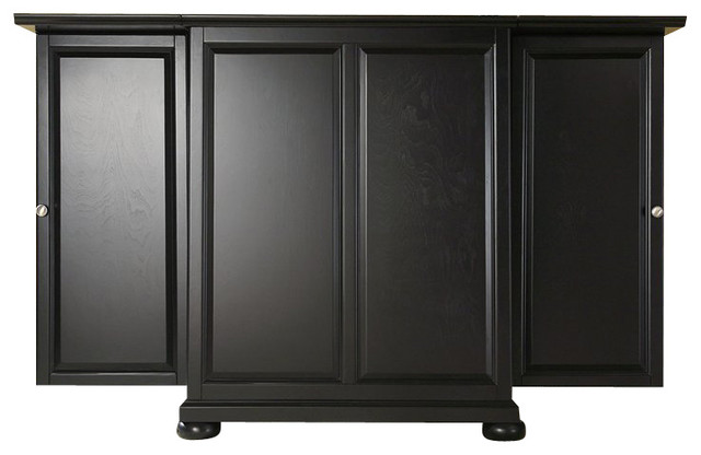 Crosley Furniture Alexandria Expandable Bar Cabinet Transitional Crosley Furniture Alexandria Expandable Bar Cabinet In Black Finish