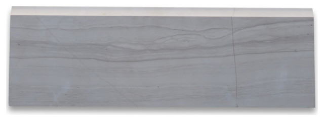 Athens Grey Marble 4x12 Baseboard Trim Molding Tile Haisa Dark Honed, 1 piece