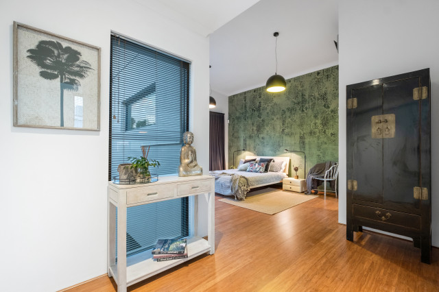 Town house eclectic-bedroom