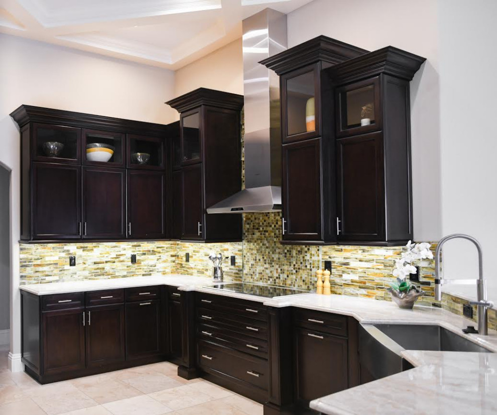 Example of a transitional kitchen design in Miami