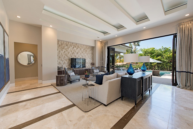 Naples Reserve Model Home contemporary-vardagsrum