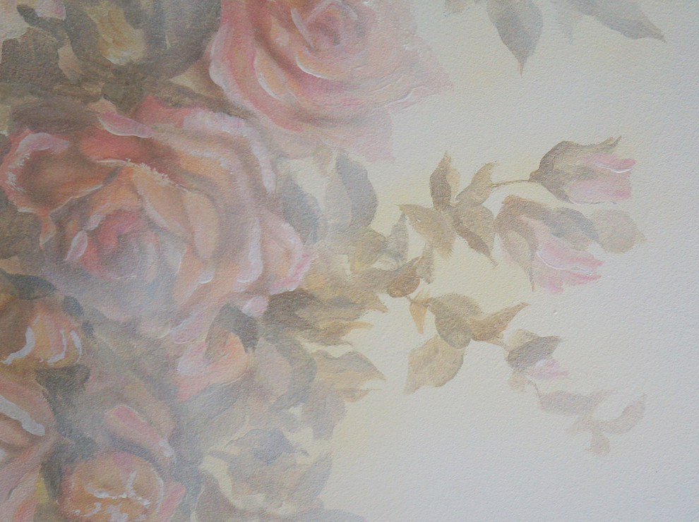 Роспись потолка в детской для девочки