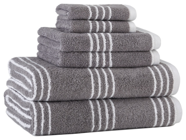 Splendid Lakeside Stripe 6-Piecetowel Set, (2) 30x58+ (2)16x30+ (2 ...