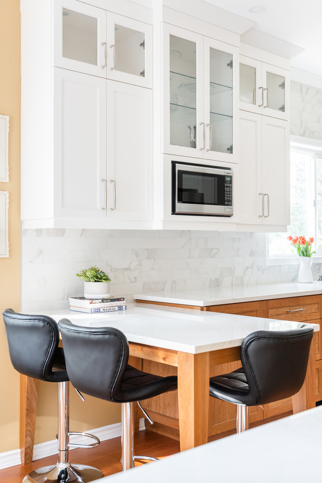Mid-sized transitional home design photo