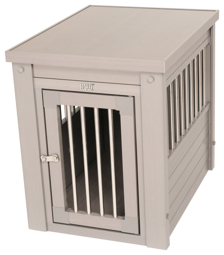 ECOFLEX® Dog Crate End Table Grey, Medium Transitional Dog