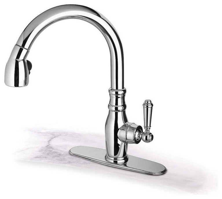 LaToscana Old Fashion USCR591ANT Single Handle Pull Down Kitchen Faucet Multicol