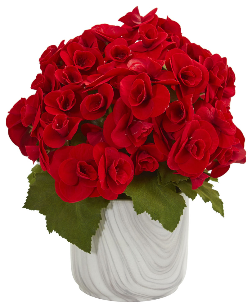 Begonia Artificial Arrangement in Vase Transitional Artificial