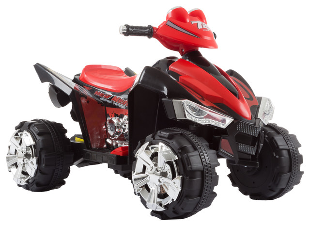 Black Red 6v Ride On Toy Quad Atv With Sound Effects By Lil Rider Black Red 6v Ride On Toy Quad Atv With Sound Effects By Lil Rider