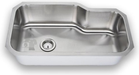 Amazon.com: Undermount Stainless Steel Offset Single Bowl Kitchen Sink: Home Imp