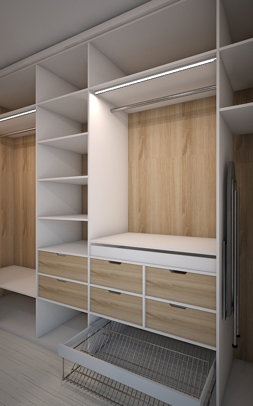 Дизайн проект гардеробной комнаты