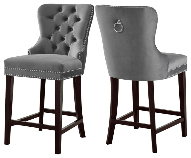 Nikki Velvet Stools Set Of 2 Transitional Bar And Nikki Velvet Stools Set Of 2 Transitional Bar And Counter By Meridian Furniture