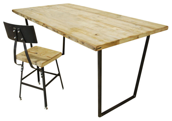 Brooklyn Modern Rustic Reclaimed Wood Desk, Thick, 48"x22"