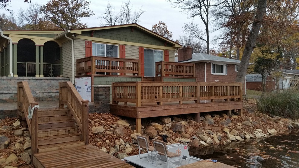 Deck - huge craftsman backyard deck idea in Indianapolis