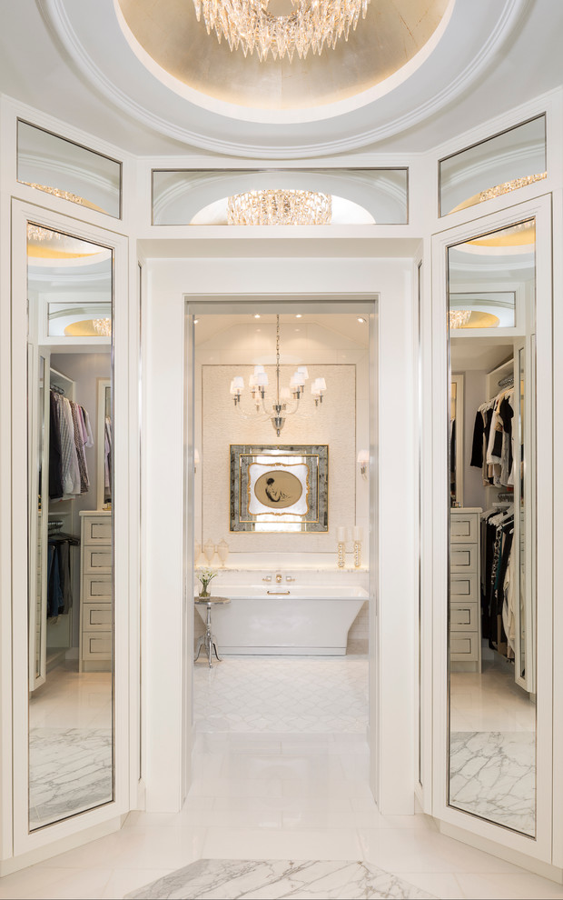 Inspiration for an expansive transitional master bathroom in Chicago.
