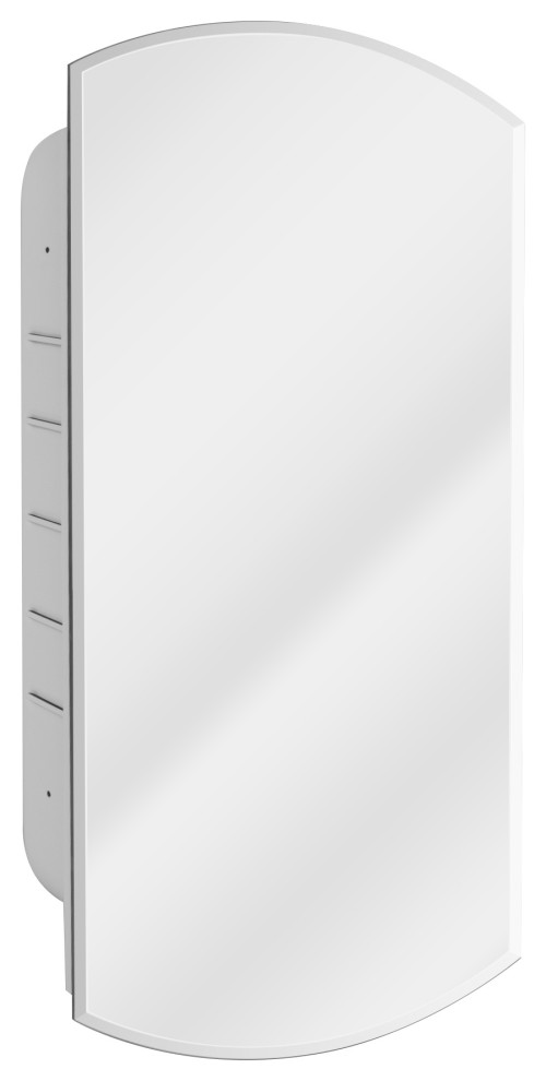 Head West Arched Recessed Medicine Mirror, 16x30", 30"x16.5"x5