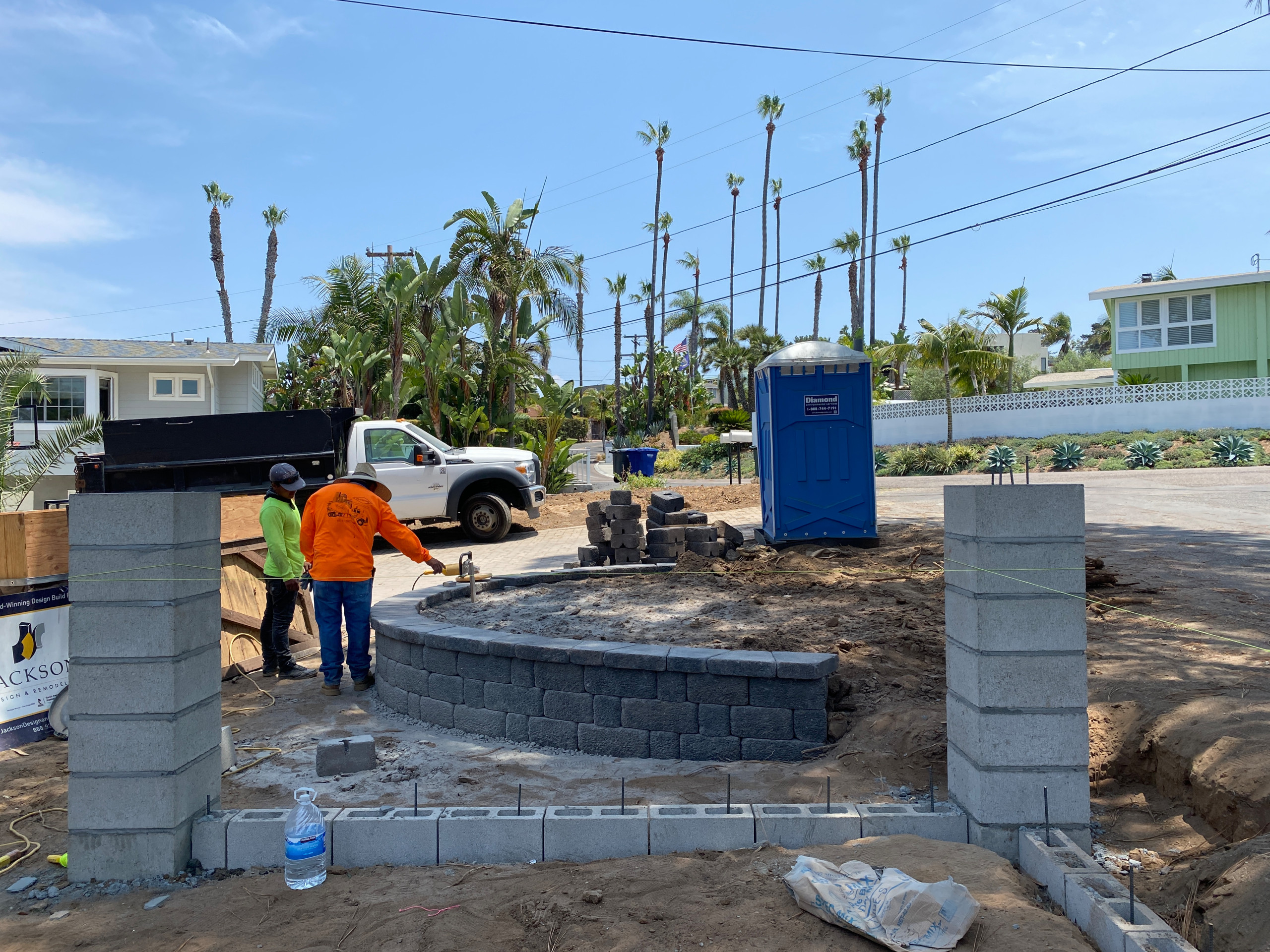 Building a Country Manor Garden Wall in Solana Beach