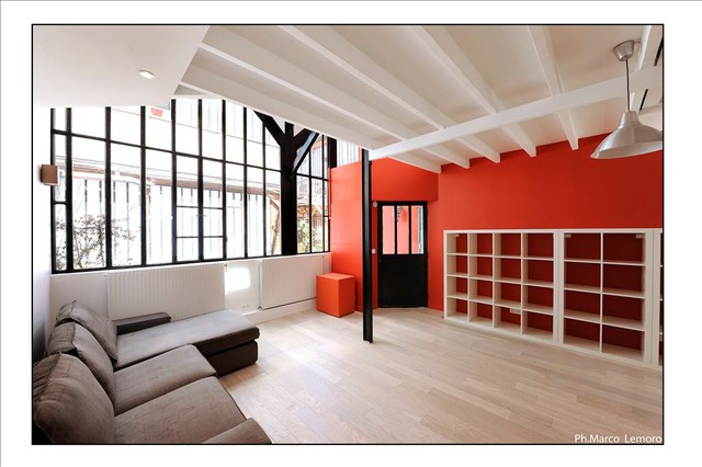 R&eacute;habilitation d&rsquo;un loft &agrave; Paris modern-wohnbereich