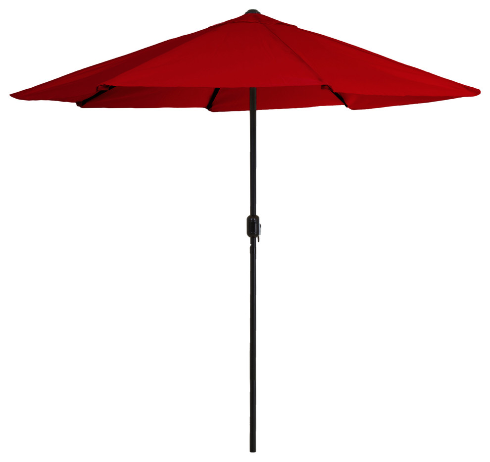 Pure Garden 9 Foot Aluminum Patio Umbrella with Auto Crank - Red