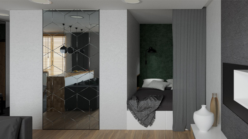 Кровать, шкаф-гардероб