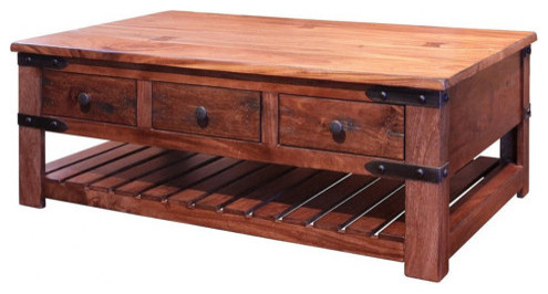 rustic solid wood coffee tabe with 6 drawers - rustic - coffee rustic solid wood coffee tabe with 6 drawers - rustic - coffee