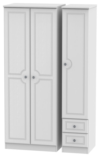 Pembroke Tall Single Wardrobe With Drawers And Double Wardrobe