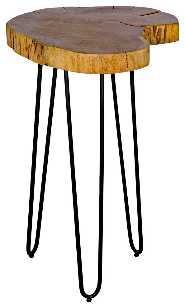 20 Hairpin Live Edge Natural Wood With Metal Round End Table Industrial Side Tables And End Tables By Bolton Furniture Inc