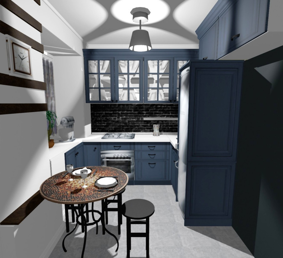 Дизайн-проект маленькой кухни в доме с планировкой хрущевка