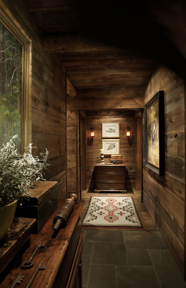 Photo of a country hallway in Other with brown walls.