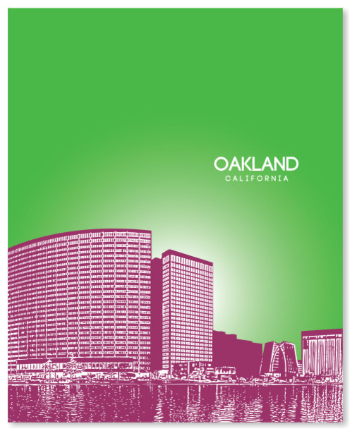 Oakland, California Skyline Poster Contemporary Prints And Posters