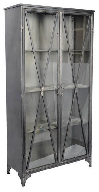 Zayda Black Metal Storage Cabinet, Black Metal Storage Cabinet