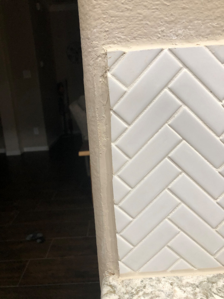 How can we add tile trim after backsplash install?