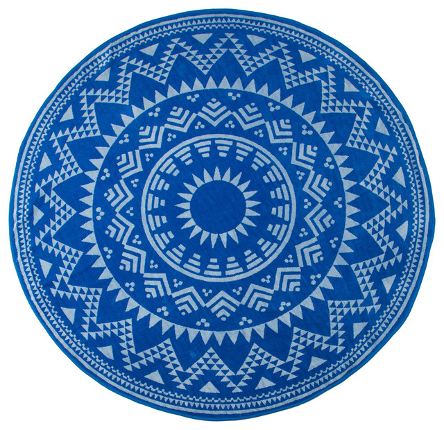 Starburst 100% Cotton Geometric Gypsy Mandala Round Beach Towel, 60"