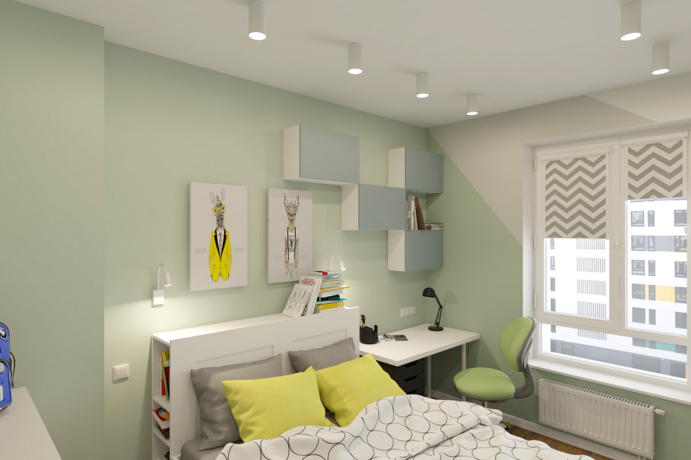 Двухкомнатная квартира в скандинавском стиле 61м2 в ЖК "Гринпарк"