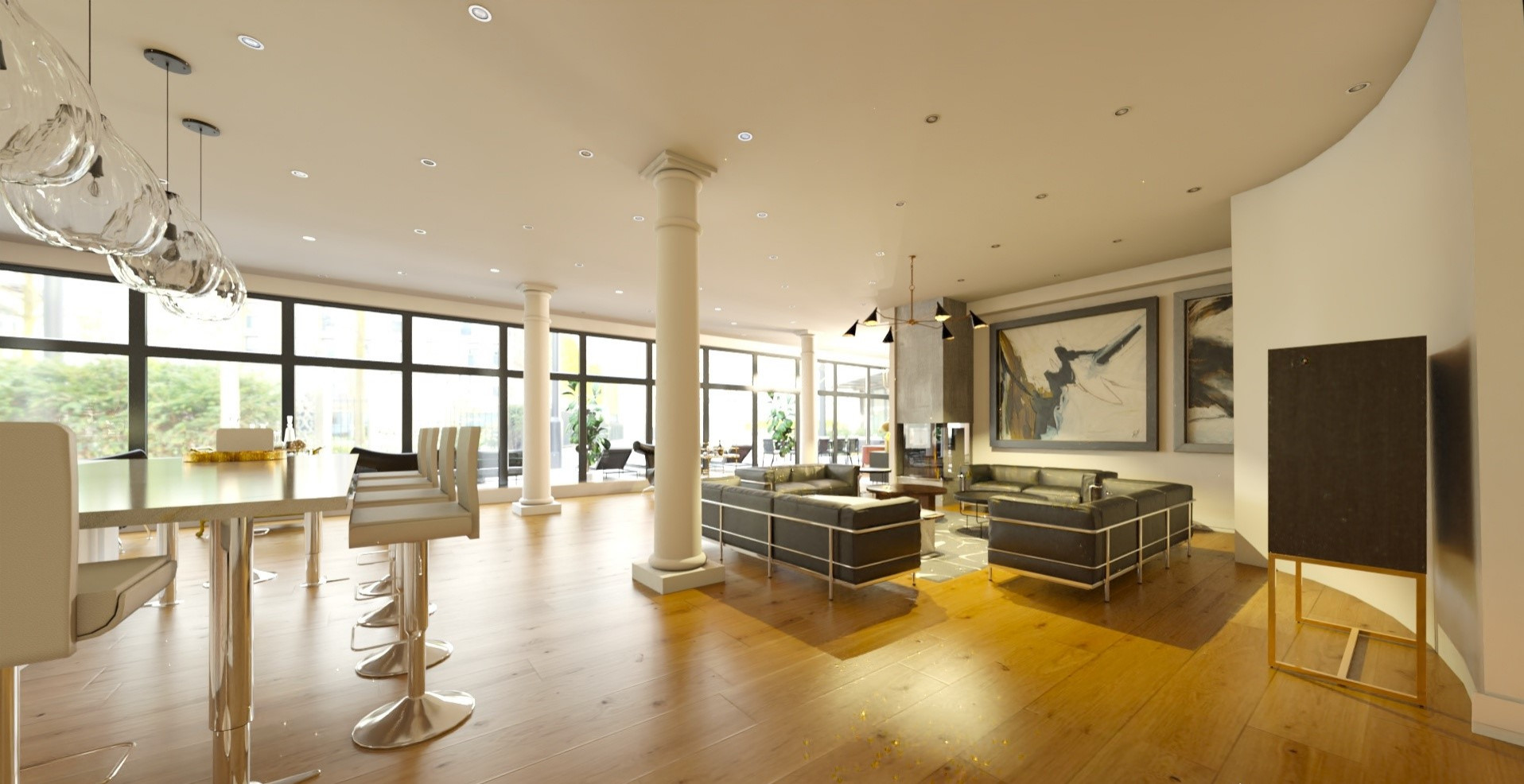 Loft dans un immeuble d'affaires réhabilité.