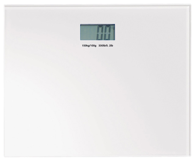 Square White Electronic Bathroom Scale Contemporary Square White Electronic Bathroom Scale