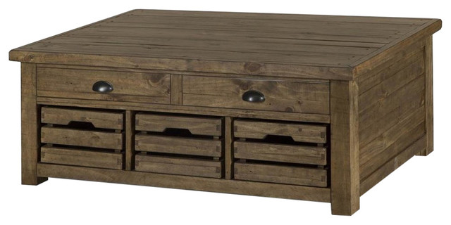 Magnussen Stratton Rustic Lift Top Storage Coffee Table With Casters Magnussen Stratton Rustic Lift Top Storage Coffee Table With Casters